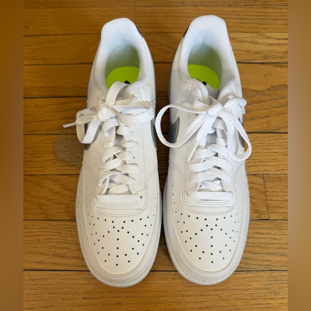 Nike White and Silver Sneakers